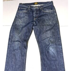 Brave Star Jeans Mens 34 34 Raw Denim Selvedge Distressed Cotton Button Fly